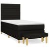 vidaXL Cama com molas/colch&atilde;o 80x200 cm tecido preto