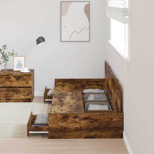 vidaXL Estrutura da Cama com cabeceira Madeira Antiga 100 x 200 cm