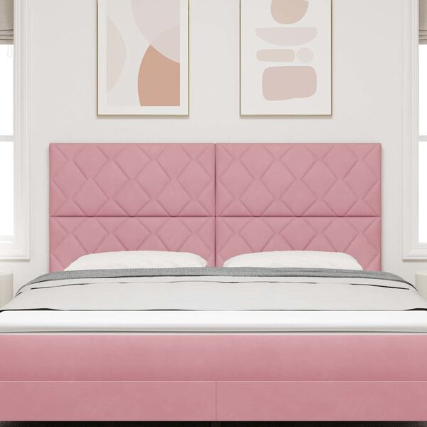 vidaXL Cabeceira LED Rosa 180 cm Couro Sint&eacute;tico