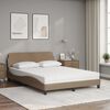 vidaXL Cama com colch&atilde;o Dover 140x190 cm couro artificial cappuccino