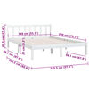 vidaXL Estrutura de cama 140x200 cm pinho maci&ccedil;o branco