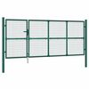 vidaXL Port&atilde;o de jardim em tela verde 350x125 cm a&ccedil;o galvanizado.