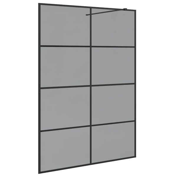 vidaXL Parede de Chuveiro Walk-in Preto 140 x 195 cm vidro temperado