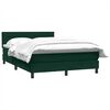 vidaXL Box Cama primavera com Colch&atilde;o Verde Escuro 140x210 cm Veludo