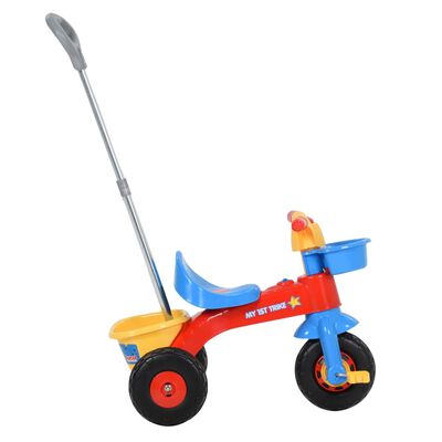 VidaXL Triciclo para crianças com pega para os pais multicor