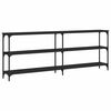 vidaXL Mesa consola 200x29x75 cm derivados de madeira preto