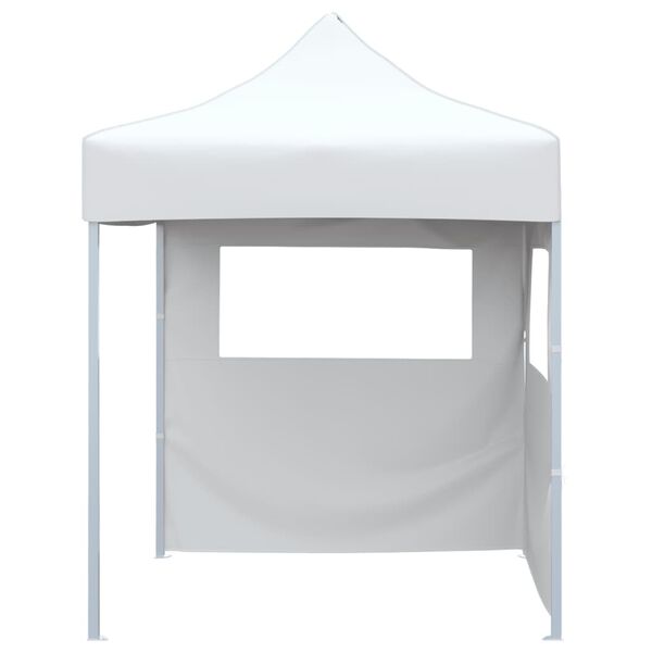 vidaXL Tenda dobr&aacute;vel profissional festas 2 paredes 2x2m a&ccedil;o branco