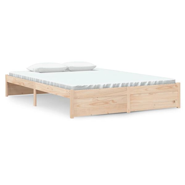 vidaXL Estrutura de cama 140x190 cm madeira maci&ccedil;a