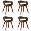 vidaXL Cadeira de jantar 4pcs madeira curvada e couro artificial preto