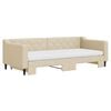 vidaXL Sofá-cama c/ gavetão e colchões 90x200 cm tecido cor creme