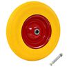 vidaXL Roda de carrinho de m&atilde;o com eixo PU s&oacute;lido 4.00-8 390 mm