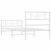 vidaXL Estrutura de cama com cabeceira e p&eacute;s 75x190 cm metal branco