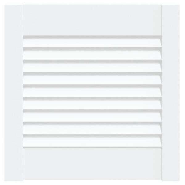 vidaXL Porta de arm&aacute;rio com design de persiana pinho maci&ccedil;o branco