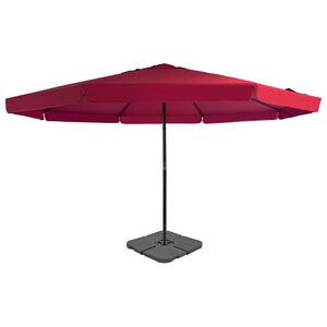 vidaXL Guarda-sol de jardim com base port&aacute;til vermelho