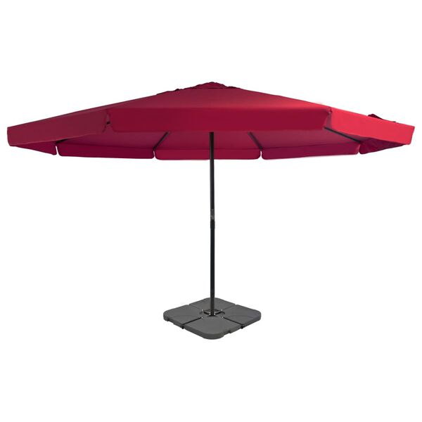 vidaXL Guarda-sol de jardim com base port&aacute;til vermelho