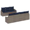 vidaXL Conjunto de Sof&aacute; de Jardim 8 pcs Cinza e Azul Marinho vime PE
