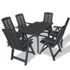 vidaXL Conjunto de jantar de exterior 7 pcs pl&aacute;stico antracite