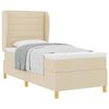 vidaXL Cama Box Springs com Colch&atilde;o Cinza Escuro 90x190 cm Creme