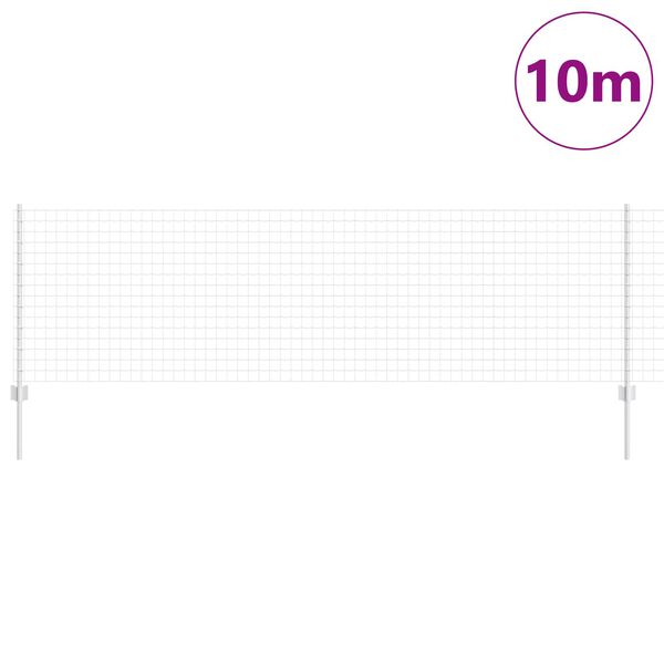 vidaXL Cerca com Poste Prateado 0,8 x 10 m A&ccedil;o