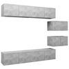 vidaXL 6 pcs conjunto m&oacute;veis de TV derivados madeira cinzento cimento