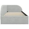 vidaXL Estrutura de Cama de Canto Cinzento-claro 90 cm x 190 cm Veludo
