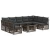 vidaXL Conjunto de Sof&aacute; de Jardim 10 unid. Cinzento vime PE