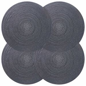 vidaXL Sousplat de Juta 4 unid. Cinzento-escuro 100% Juta Tossa