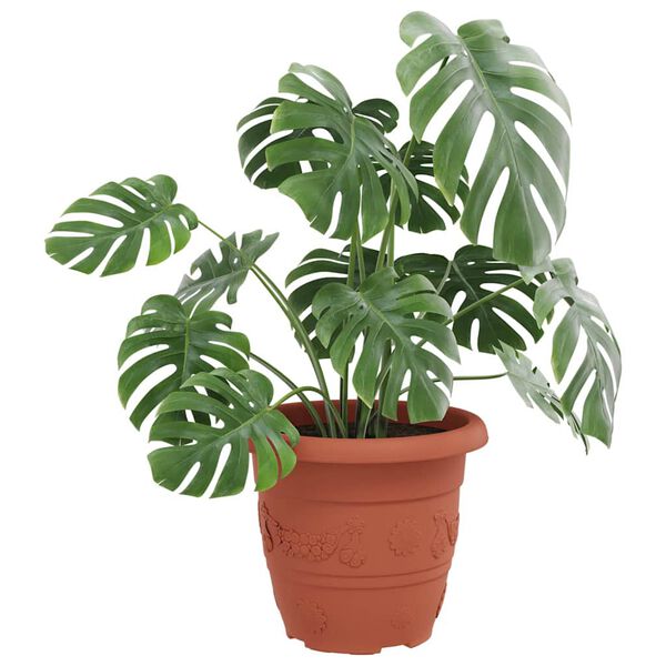 vidaXL Vaso Redondo para Flores 6 pcs Vermelho Tijolo &Oslash; 26 x 21.5 cm