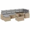 vidaXL Conjunto de Sof&aacute; de Jardim 8 unid. Bege e Cinza Claro vime PE
