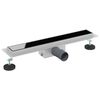vidaXL Dreno de Chuveiro com Tampa de Vidro Preto 60 cm