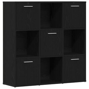 vidaXL Estante para livros em carvalho preto, 90x28x90 cm, madeira engenheirada