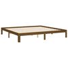 vidaXL Estrutura cama c/ cabeceira 200x200cm maci&ccedil;o castanho-mel