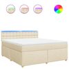 vidaXL Cama com molas/colch&atilde;o 180x200 cm tecido cor creme
