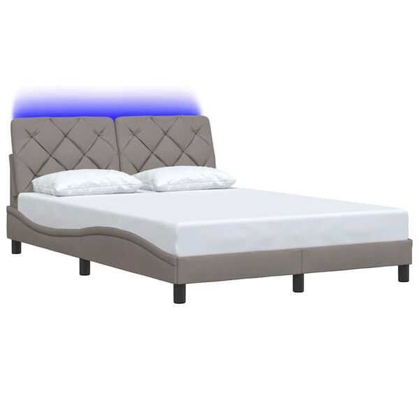 vidaXL Estrutura de cama com LED sem colch&atilde;o 120x200 cm tecido
