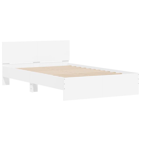 vidaXL Estrutura de cama com cabeceira 135x190 cm branco