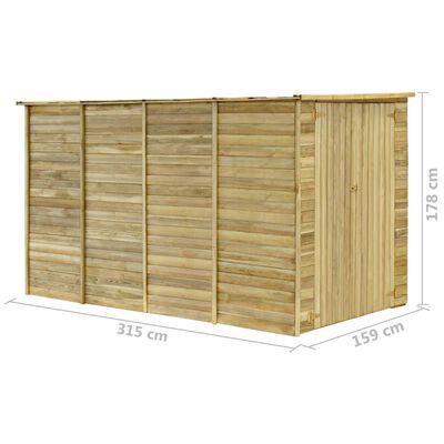 vidaXL Casa/abrigo jardim 315x159x178 cm madeira de pinho impregnada