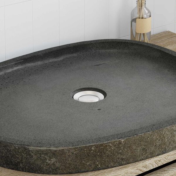 vidaXL Lavabo Cinzeto (55-65) x (40-50) x 6 cm Pedra de Rio