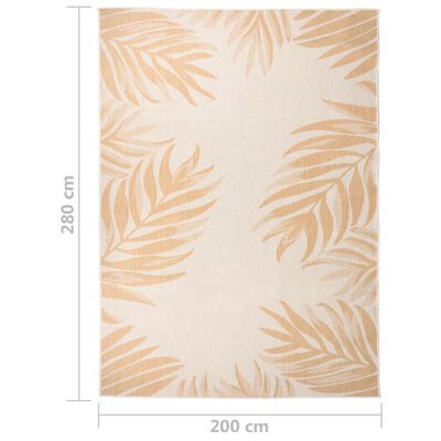 vidaXL Tapete de tecido plano para exterior 200x280 cm padrão folhas