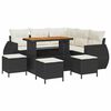 vidaXL Conjunto de Sof&aacute; de Jardim 9 unid. Preto vime PE
