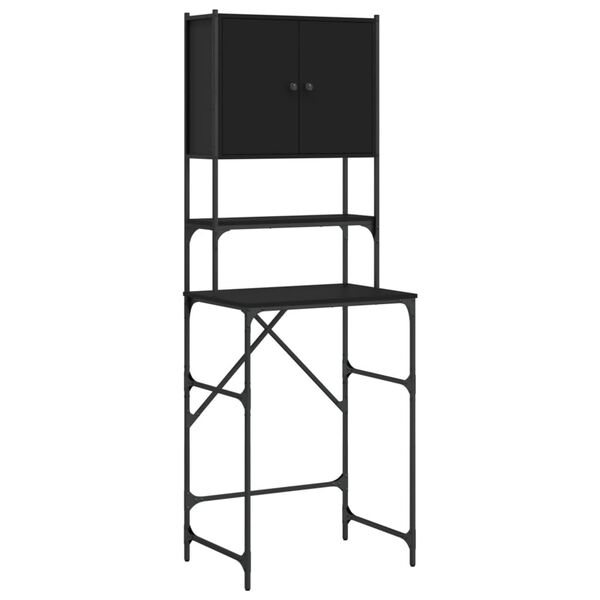 vidaXL Arm&aacute;rio m&aacute;quina de lavar roupa 68x48,5x194 cm preto