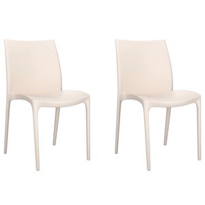 vidaXL Cadeiras de jardim 2 pcs polipropileno 50x46x80 cm cor creme