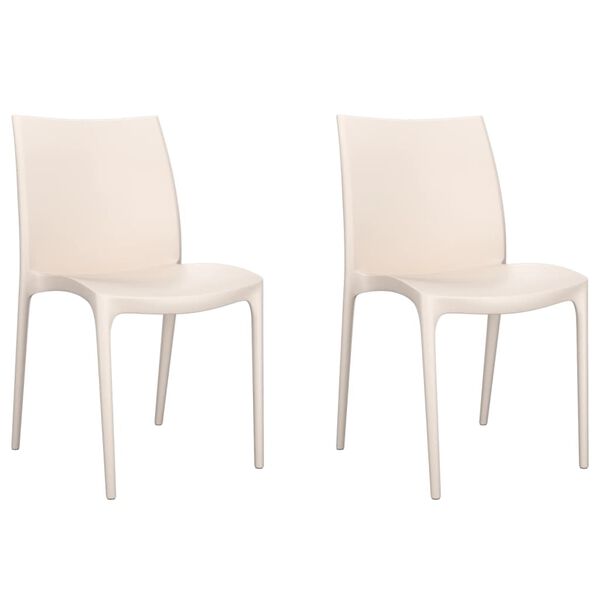 vidaXL Cadeiras de jardim 2 pcs polipropileno 50x46x80 cm cor creme