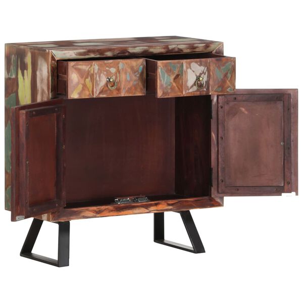 vidaXL M&oacute;vel lateral 70x35x75 cm madeira recuperada maci&ccedil;a