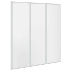 vidaXL Painel de vidro dobravel para banheira 3 pe&ccedil;as 141 x 132 cm