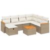 vidaXL 8 pcs conjunto de sof&aacute;s p/ jardim com almofad&otilde;es vime PE bege