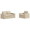 vidaXL Conjunto de Sof&aacute;s 2 unid. Creme tecido