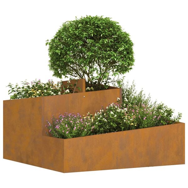 vidaXL Vaso de Jardim Castanho 80 x 80 x 50 cm