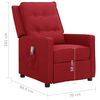 vidaXL Poltrona de massagens el&eacute;trica reclin&aacute;vel tecido vermelho tinto