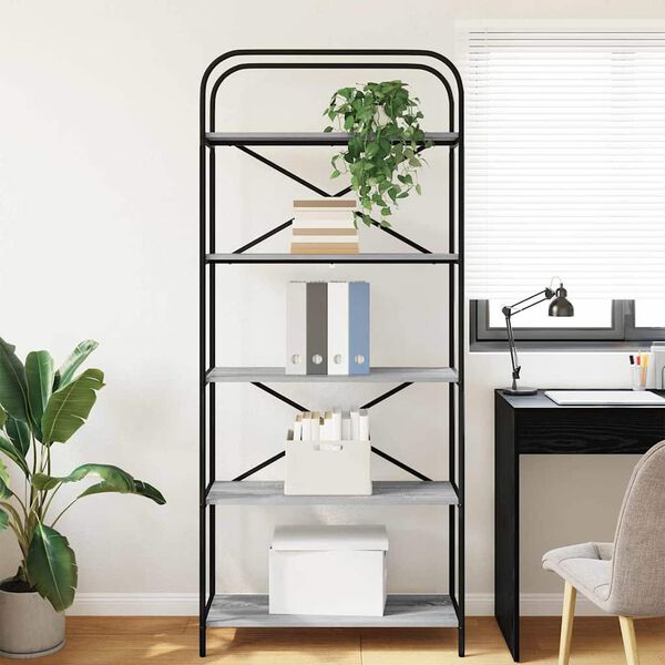 vidaXL Estante Cinza Sonoma 80 x 30 x 183 cm Madeira processada