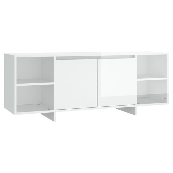 vidaXL M&oacute;vel de TV 130x35x50 cm contraplacado branco brilhante